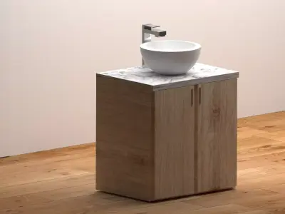 Modern Bathroom Vanity Sink Cabinet Free 3D model