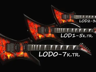 Electric guitar Jackson Kelly skin2 Low-poly 3D model