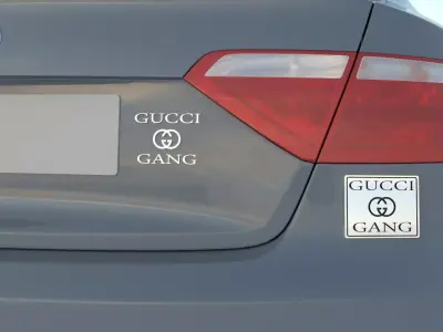 GUCCI GANG logo nameplate sticker emblem 3d model for 3D printer 3D print model
