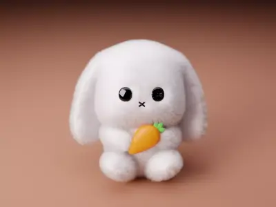 Bunny Plushie Low-poly 3D model