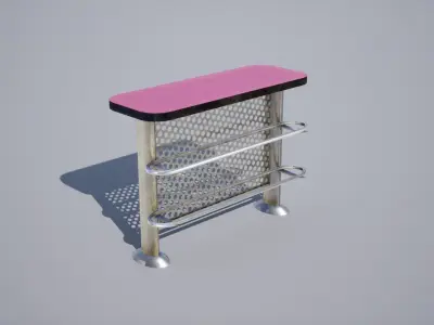 Bowling ball Rack Low-poly 3D model