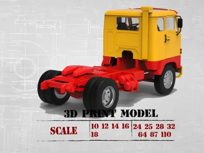 STL printable the Swedish F88 F89 series of heavy duty trucks  3D print model