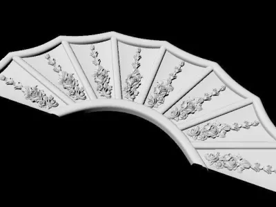 Central decor ornament for furniture 3D model 1021