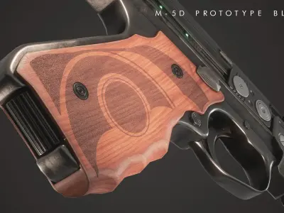 M-5D Prototype Blaster Low-poly 3D model
