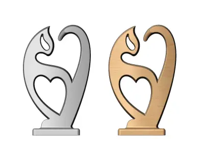 Simple cat silhouette statue relief  3D print model