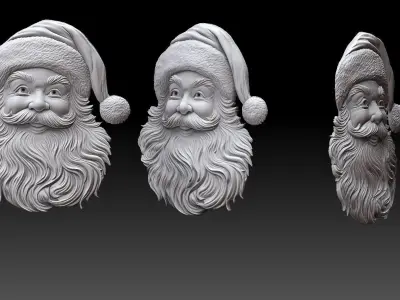 santa clause bas relief  3D print model
