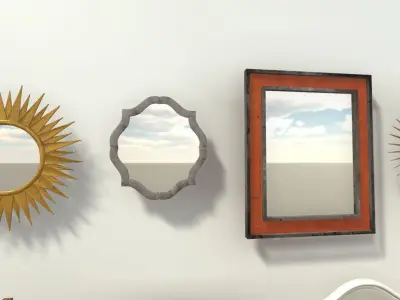 Mirrors Collection for unity game Low-poly 3D model