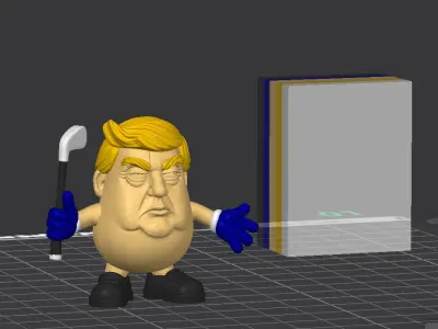 Golden Hair Potato - Silly 3D Character Model 3D print model