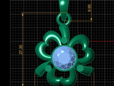 BLOOWING FLOWER PENDANT 3DPRINTABLE MODEL  3D print model