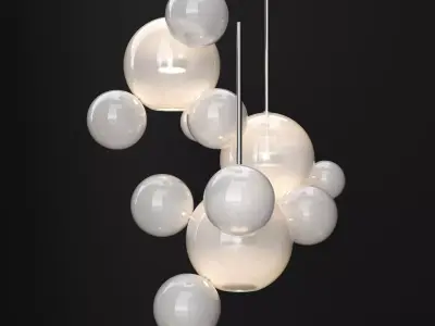 Chandelier Giopato and Coombes BOLLE 14 bubble 2 FROST SILVER 3D model