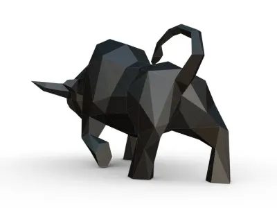 bull low poly 3D print model