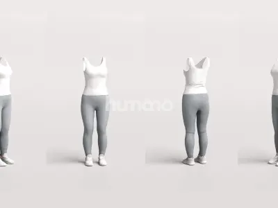 Woman sport outfit - clothes - leggings and top - 083-5399 3D model