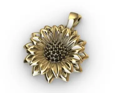 Sun Flower Pendant 3D print model