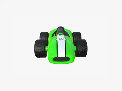 Cartoon Kart F03 Green - Vehicle Racing Design Low-poly 3D model