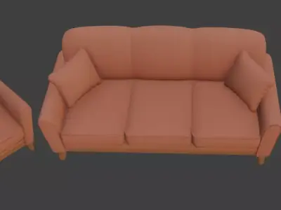 Cartoon style sofa set 3D model shop