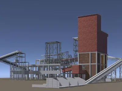 Industrial building layout 25-40 3D model
