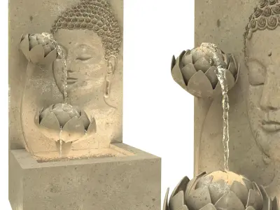 Buddha Wall Fountain 3D model