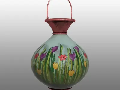 Painted-flower Lantern 3D model