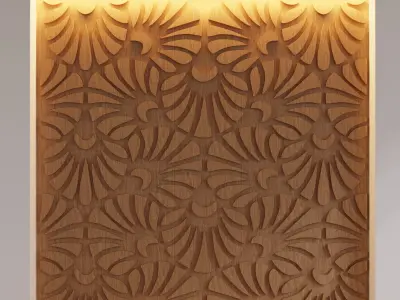 Decorative Wooden Wall Model 16 Low-poly 3D model