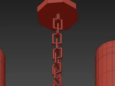 Hudson modern chandelier with glass shades 3D model