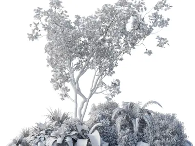 garden pot tree bush Collection outdoor indoor 113 3D model