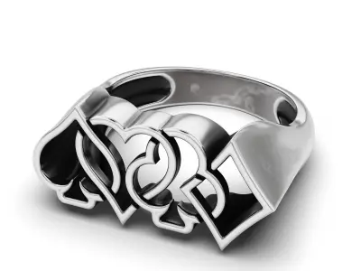Ace of Spades Poker Ring 3D print model
