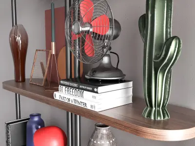Stylish Decor On The Shelves - 2 3D model