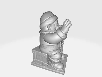 Santa Claus Waving Figurine Christmas Decoration  Holiday  3D print model