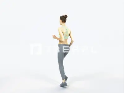 Beauty 03L Running Jogging Sports Woman Low-poly 3D model