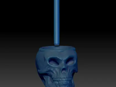 Skull Toilet Paper Holder - STL 3D Print Model High-Polygon 3D print model
