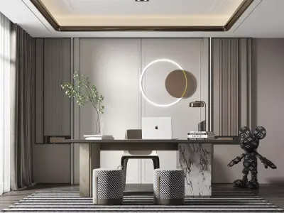 Office Workspace Essentials  Interior Scene 3D model