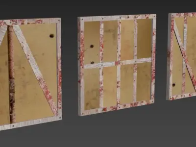 Middle age wood walls Low-poly 3D model