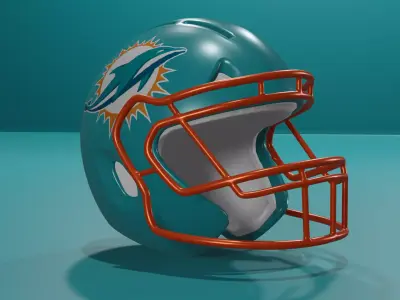 Miami Dolphins Football Helmet 3D model
