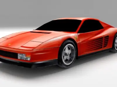 Ferrari Testarossa Low poly Low-poly 3D model