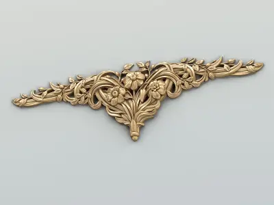 Carved decor horizontal 045 3D model