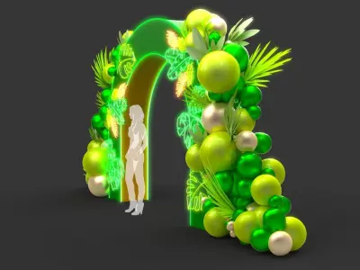Balloon Entrance Arch 3D model