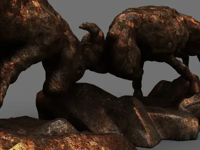 Statue of sheep Low-poly 3D model