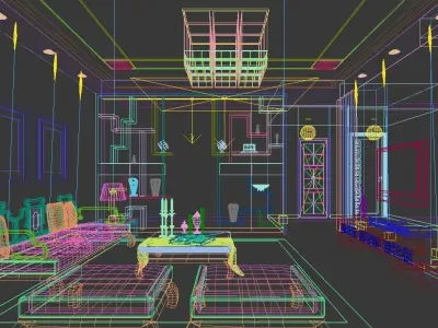 Luxury living room  3D model