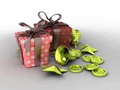Gifts gifts  Christmas  gold coins  Santa Claus  holidays  joy 3D model