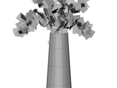 Bouquet eucalyptus leaves in vase 3D model