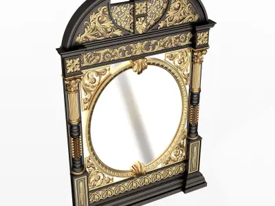 Carved Classic Mirror 07 Low-poly 3D model