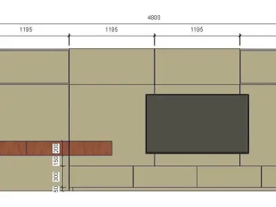 Modern TV Unit - Rimadesio Low-poly 3D model