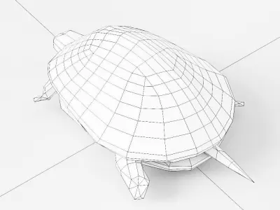 Turtle 3d model polygonal Low-poly 3D model