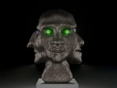 Faces Oracle Art Sculpture Free low-poly 3D model