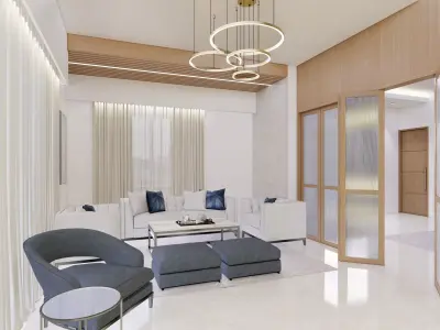 CONTEMPORARY LUXURY LIVING ROOM INTERIOR 07  Low-poly 3D model