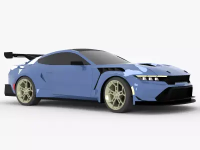 Mustang GTD Low-poly 3D model