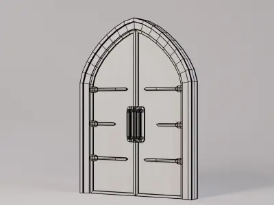 Wooden Gate 180x19x250 Low-poly 3D model
