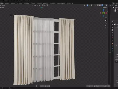 Curtains Low-poly 3D model