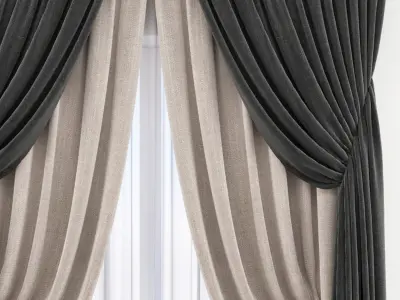 Set 80 Curtains 3D model