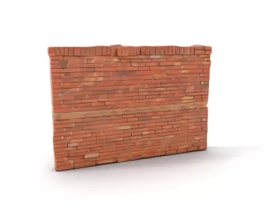 Terracotta Brick Wall model pack Low-poly 3D model